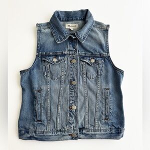 Madewell Button Up Sleeveless Denim Blue Jean Vest